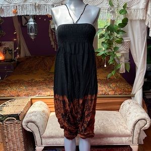Boho Reverse Tie Dye Harem Pants / Jumpsuit